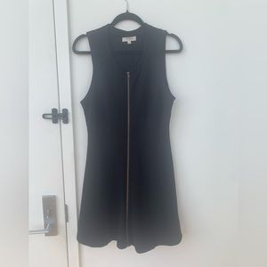 Zip front black dress